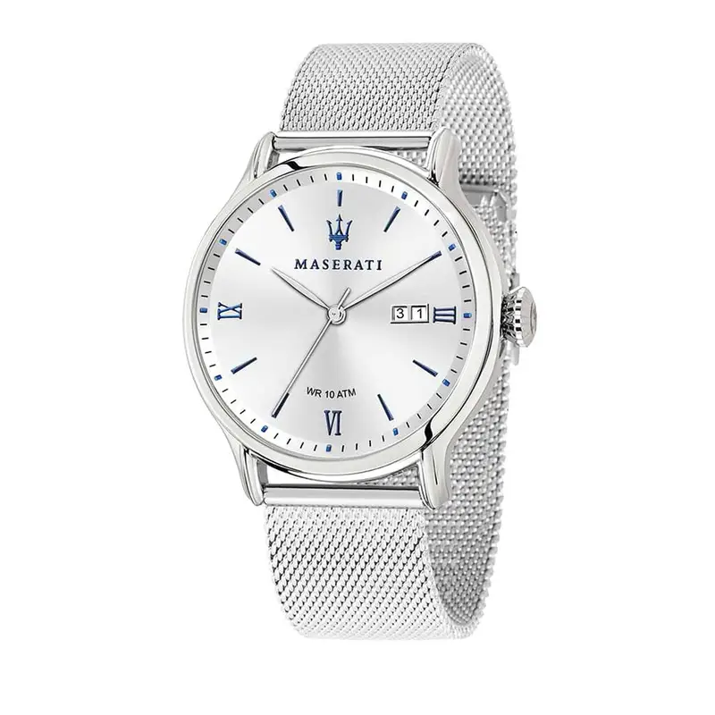 Orologio Maserati Epoca con cinturino mesh e cassa in acciaio silver