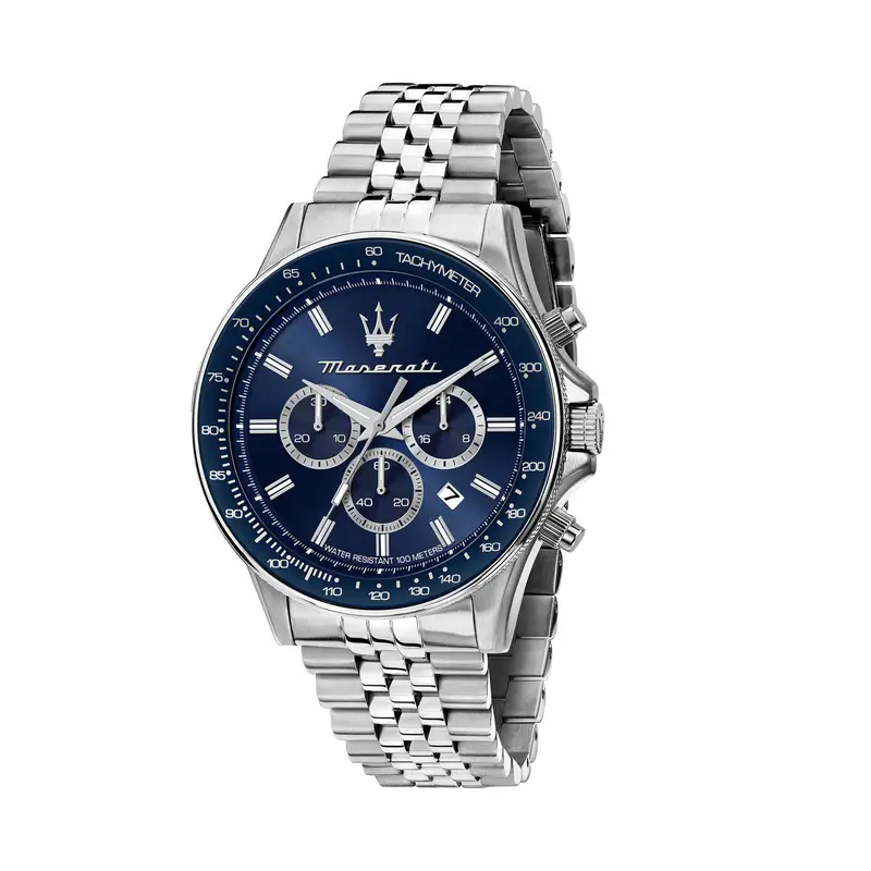 Maserati Orologio Sfida Chronograph Argento e Blu