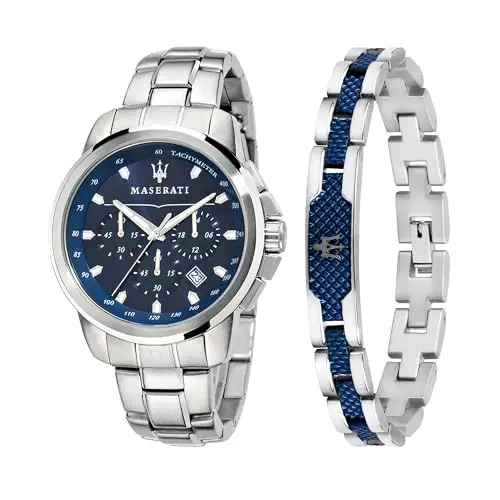 Maserati Successo Orologio Uomo, Cronografo, e Bracciale in Acciaio