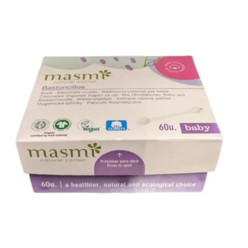 Bastoncini di Cotone Bio per Bambini, 60 pezzi