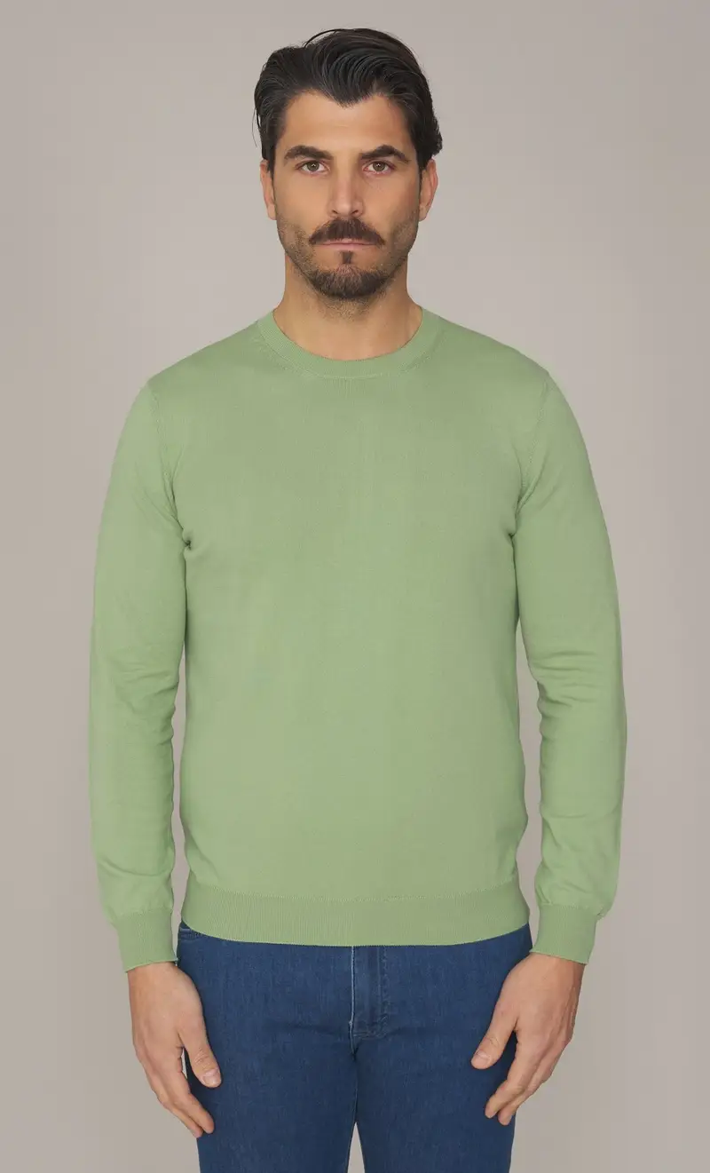 Maglia masq manica lunga in puro cotone, colore verde