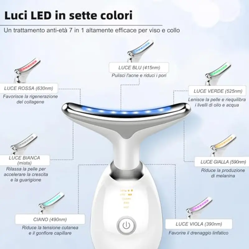 Massaggiatore Viso, 3 Modalità EMS Gua Sha, 7 Colori Radiofrequenza Viso, 45°C Riscaldabile Pulizia Viso, Doppio Mento Lifting Strumento Guasha Viso Motorizzato Senza Fili, Bianco miniatura 3