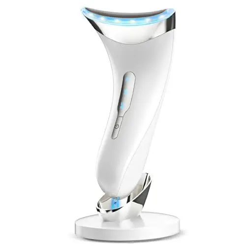 Massaggiatore Viso Antirughe Lifting Elettrico: Dispositivo di Bellezza con 3 Modi LED - Massaggio EMS per Face Lifting