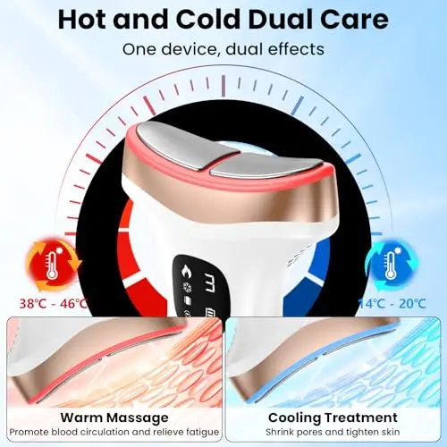Massaggiatore Viso Lifting Elettrico Antirughe: Dispositivo di Bellezza a 15℃ del Freddo e 45℃ Terapia del Caldo - Face miniatura 2