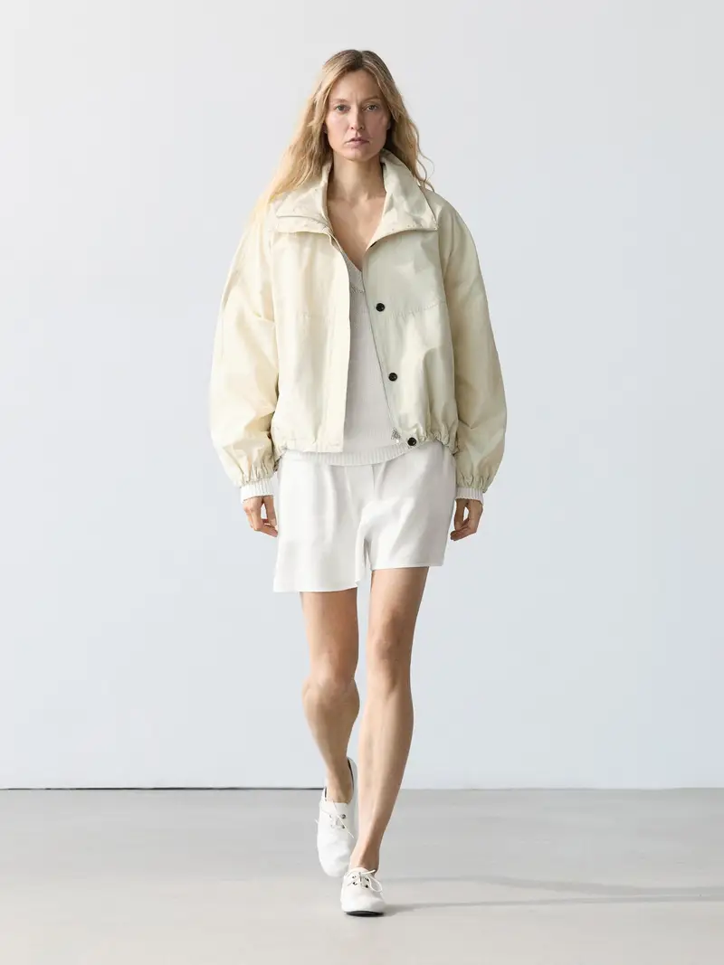 Bermuda Corti Total Look Con Lino - Bianco Roto - - Massimo Dutti - Femminile
