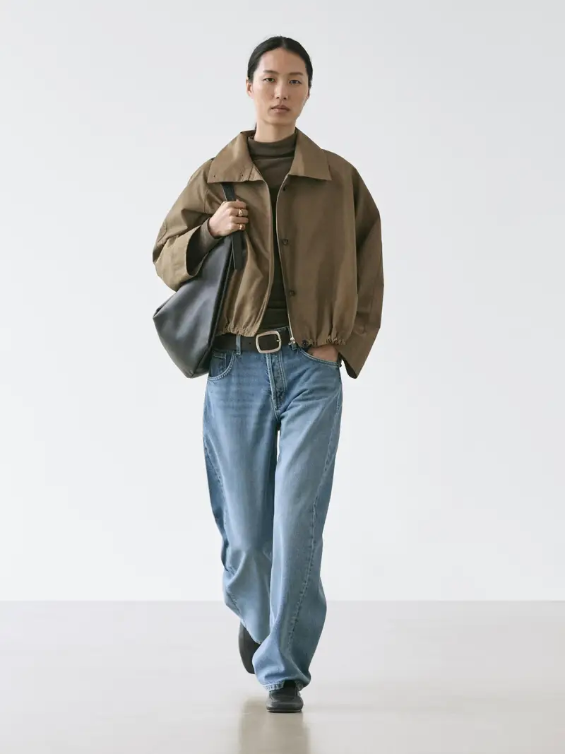 Bomber Collo Alto - Kaki Oscuro - - Massimo Dutti - Femminile