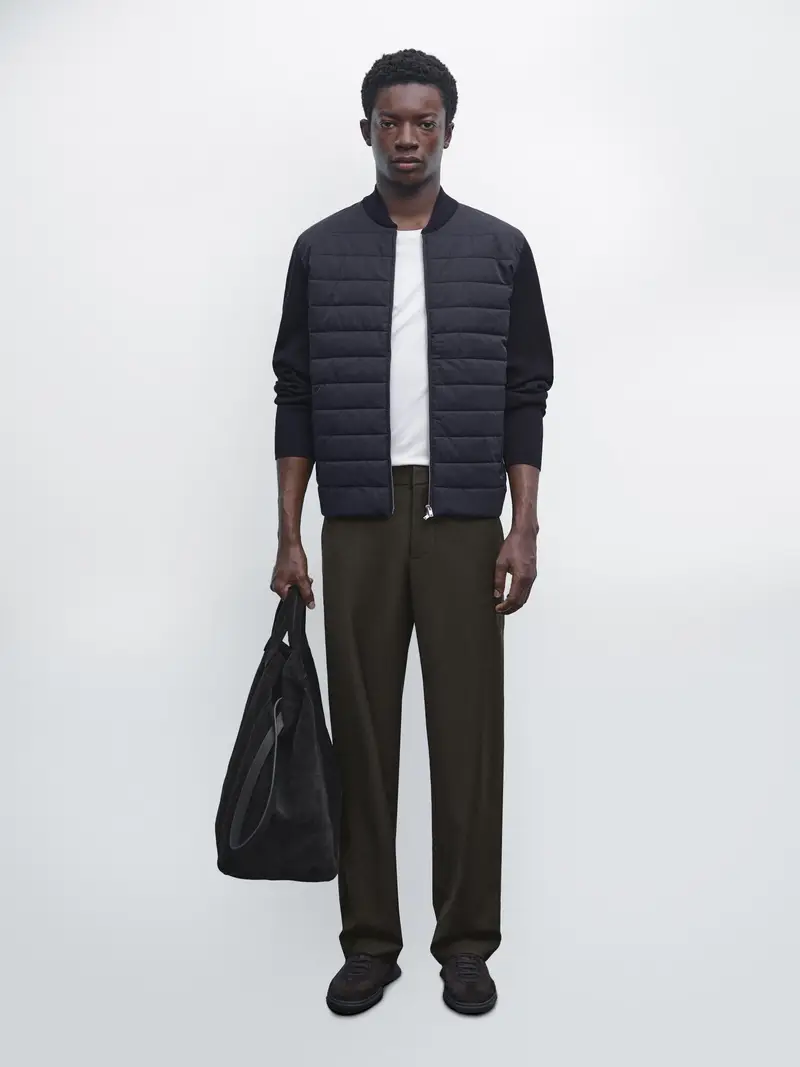 Bomber Imbottito - Blu Marino - - Massimo Dutti - Maschile