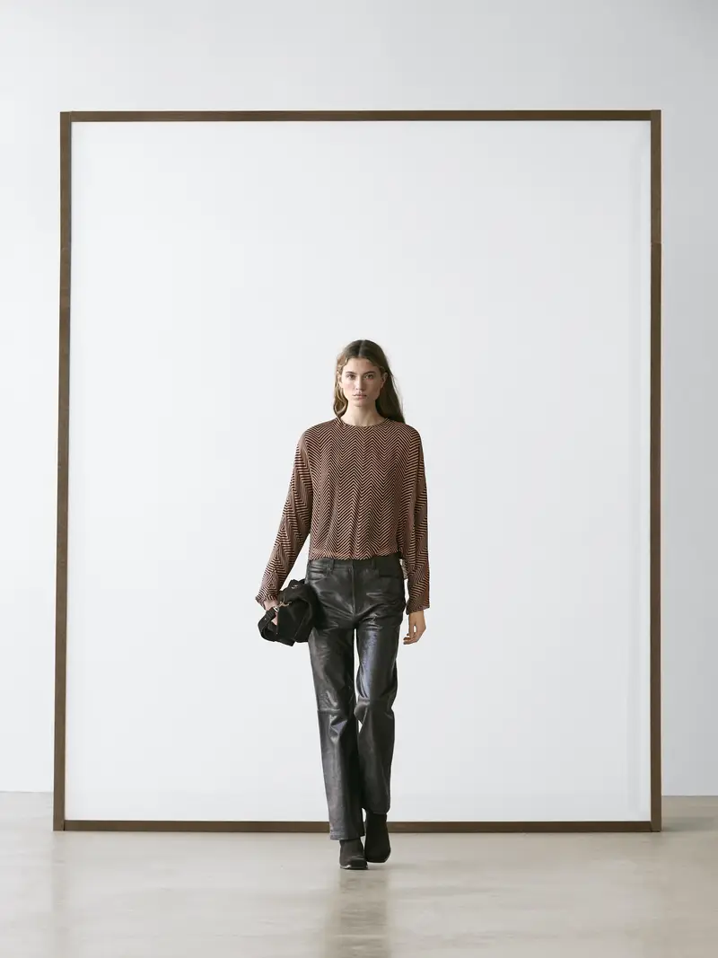 Camicetta Lunga Morbida - Bordeaux - - Massimo Dutti - Femminile