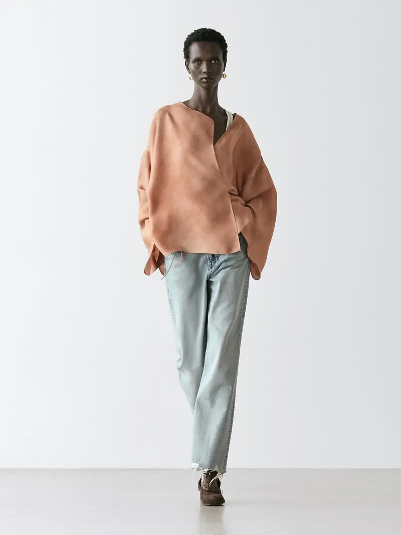 Camicetta Morbida Incrociata - Beige - - Massimo Dutti - Femminile