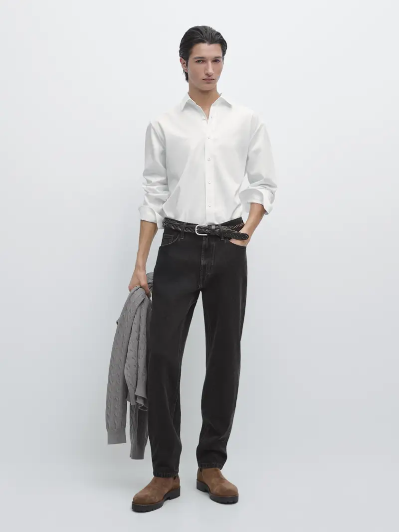 Camicia 100% Cotone - Bianco - - Massimo Dutti - Maschile