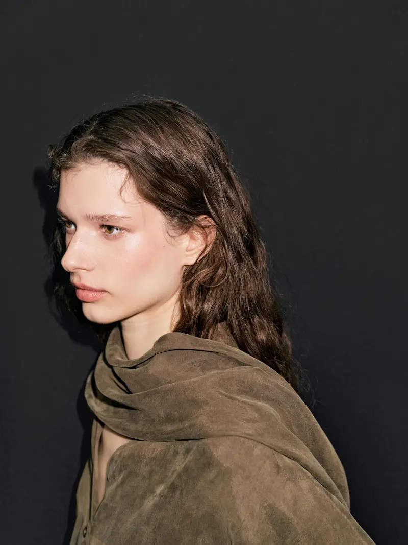 Camicia Con Allacciatura Al Collo - Marrone - - Massimo Dutti - Femminile