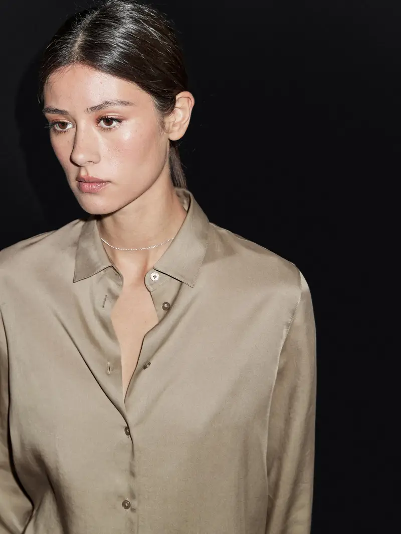 Camicia Morbida Con Colletto Stile Camicia - Marrone Tostato - (It 46) - Massimo Dutti - Femminile