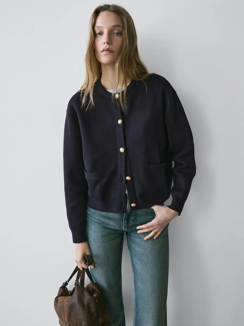 Massimo Dutti Cardigan Blu 4189990