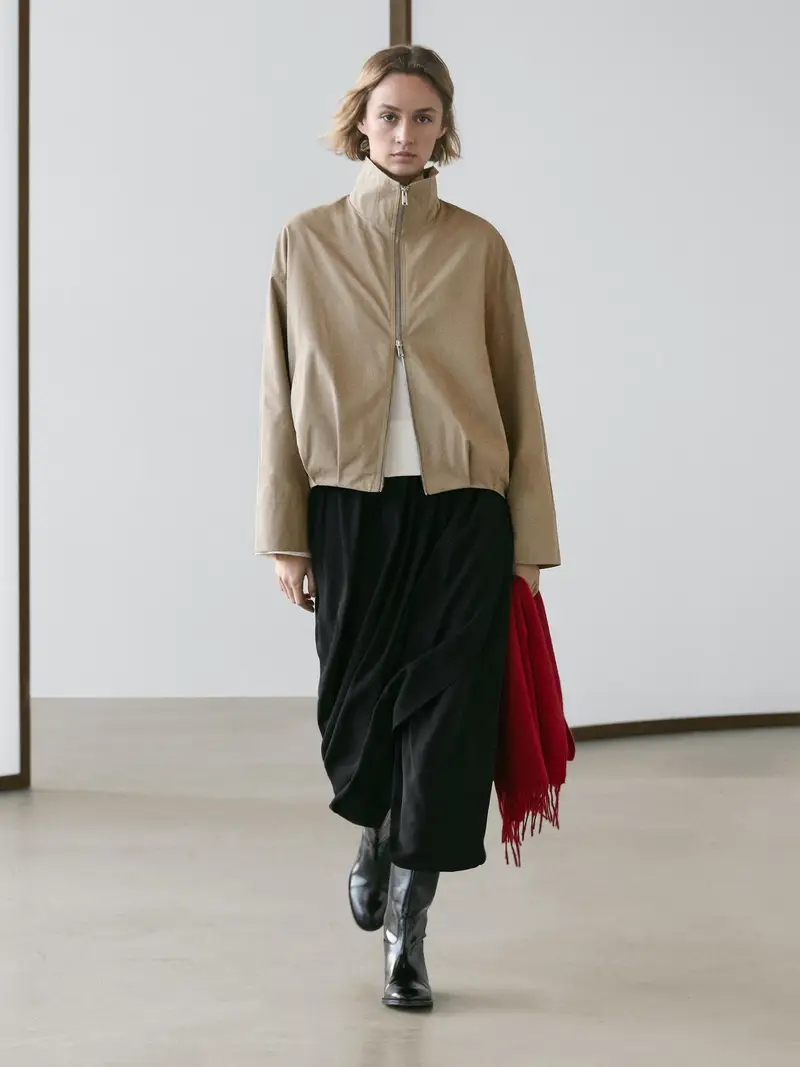 Giacca Bomber In Misto Cotone - Marrone Topo - - Massimo Dutti - Femminile