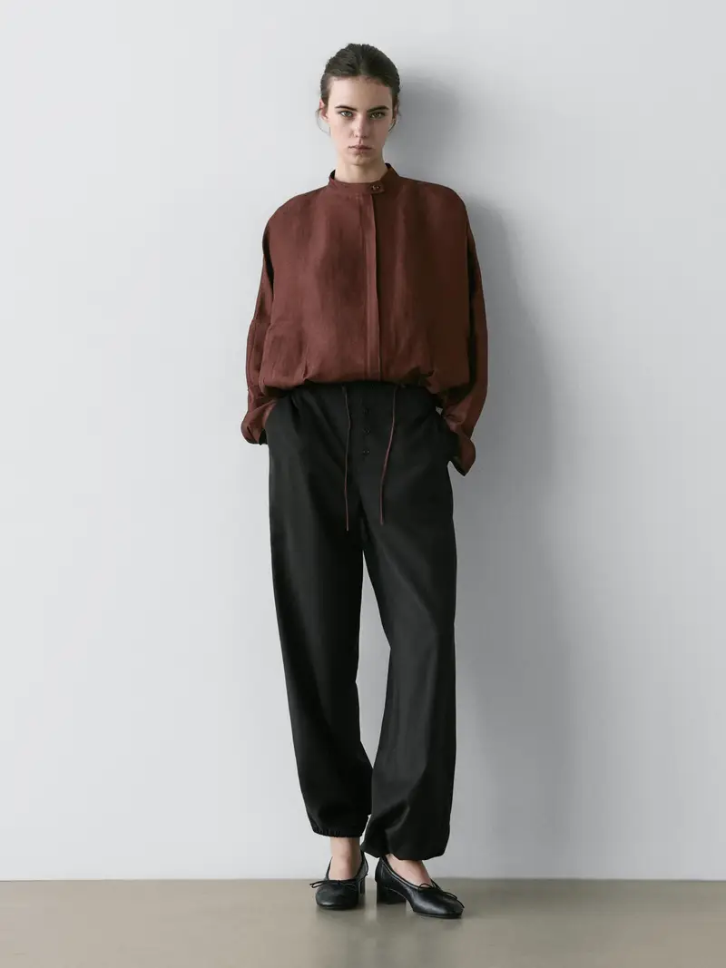 Giacca Bomber In Misto Lino - Marrone - - Massimo Dutti - Femminile