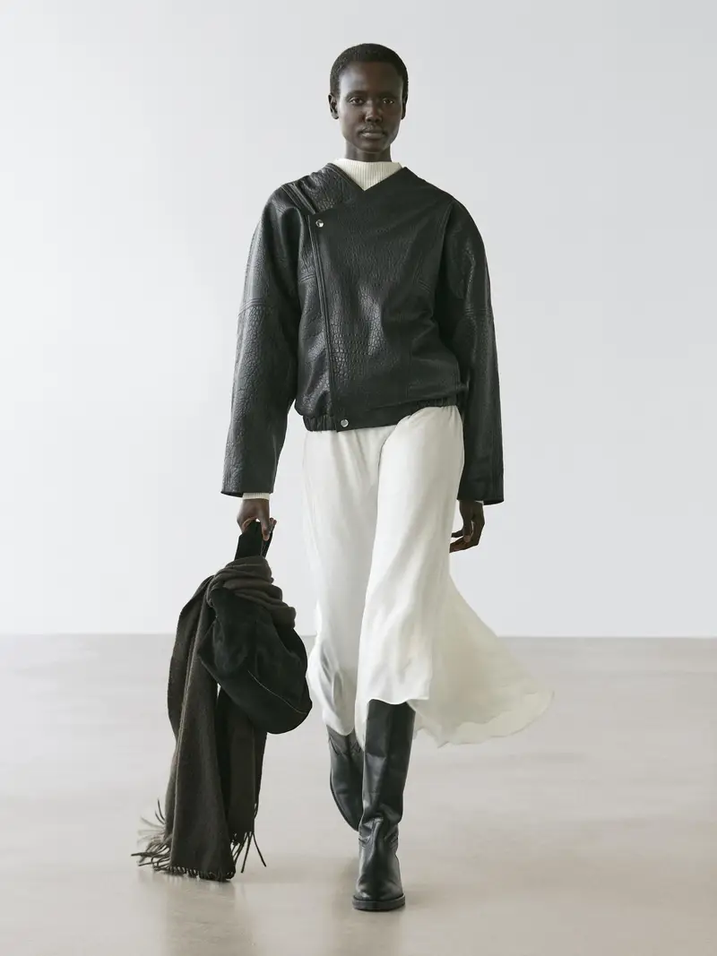 Giacca Bomber In Pelle - Nero - - Massimo Dutti - Femminile