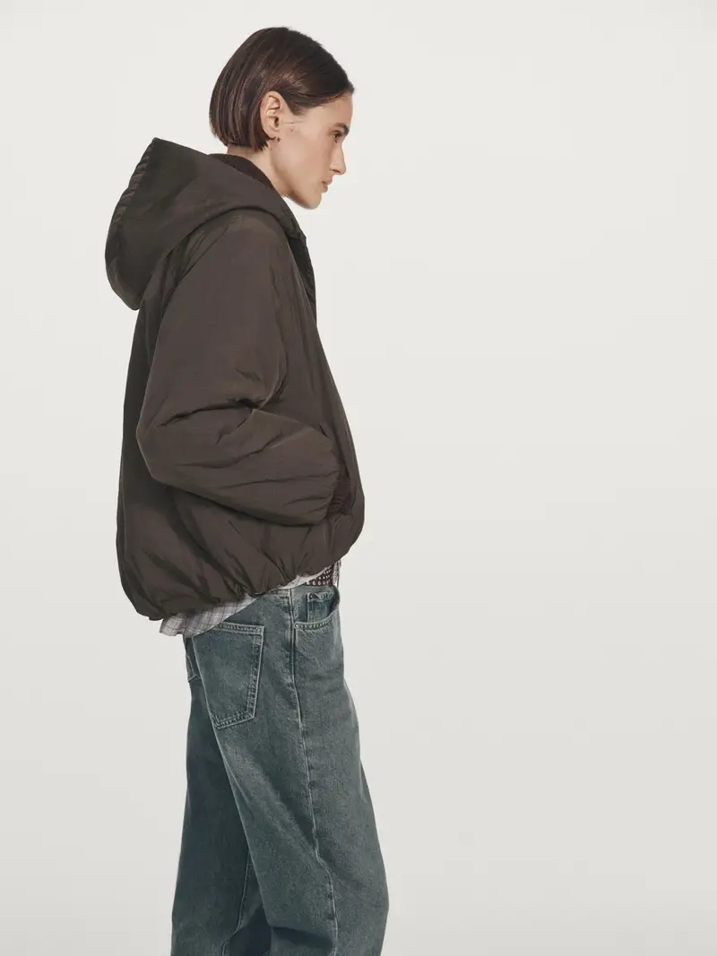 Giacca Bomber Water Repellent - Grigio Scuro - - Massimo Dutti - Femminile