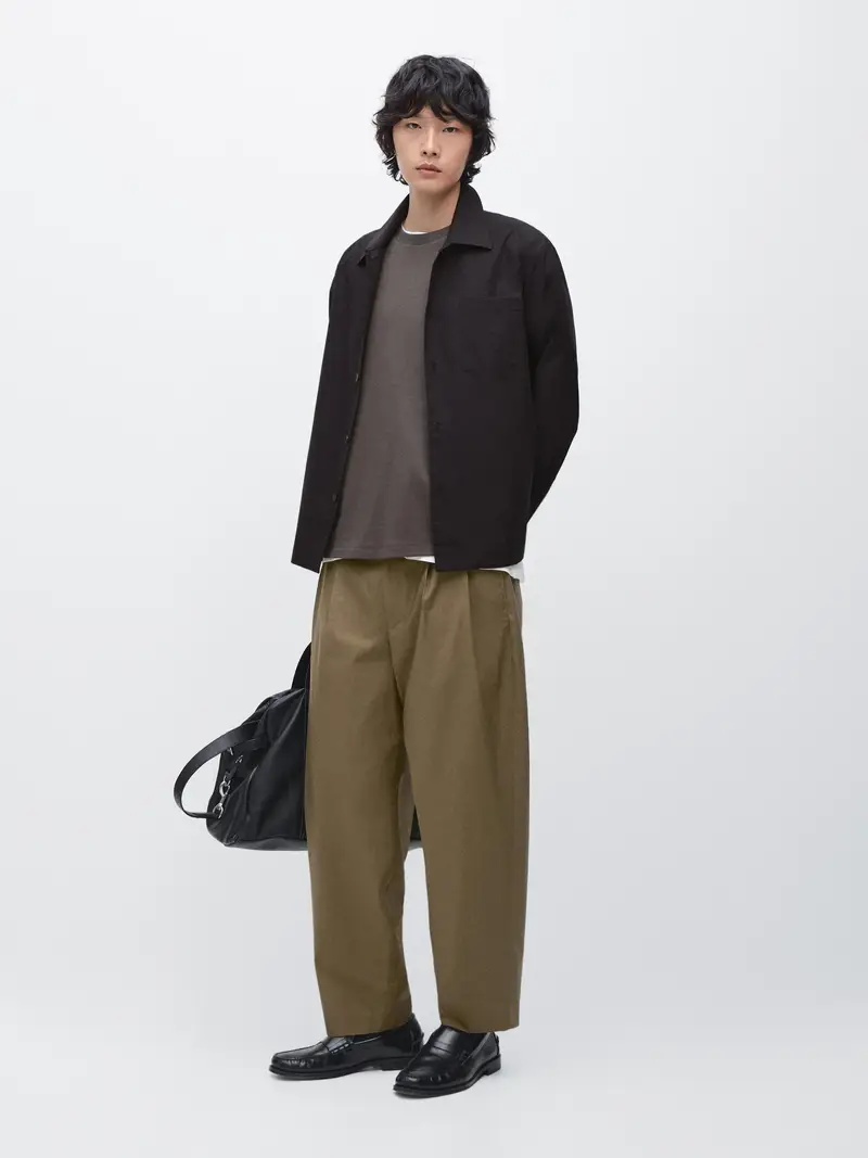 Giacca Camicia 100% Cotone - Blu Marino - - Massimo Dutti - Maschile