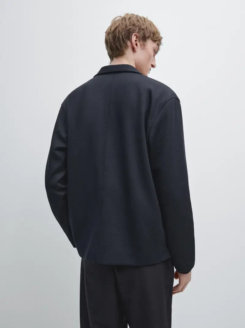 Giacca Con Tasche E Bottoni - Blu Marino - - Massimo Dutti - Maschile