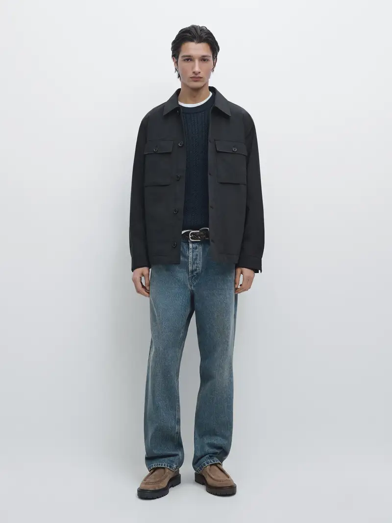 Giacca Corta Con Tasche - Blu Marino - - Massimo Dutti - Maschile