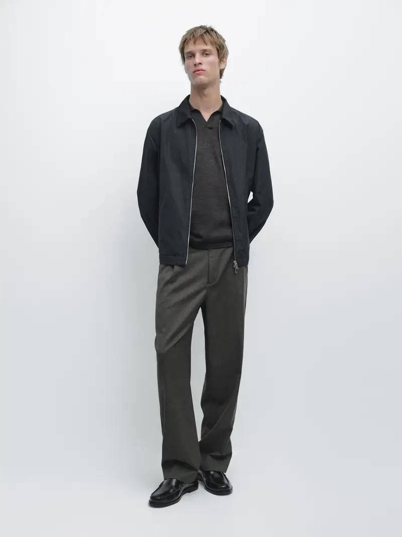 Giacca Corta Leggera - Blu Marino - - Massimo Dutti - Maschile