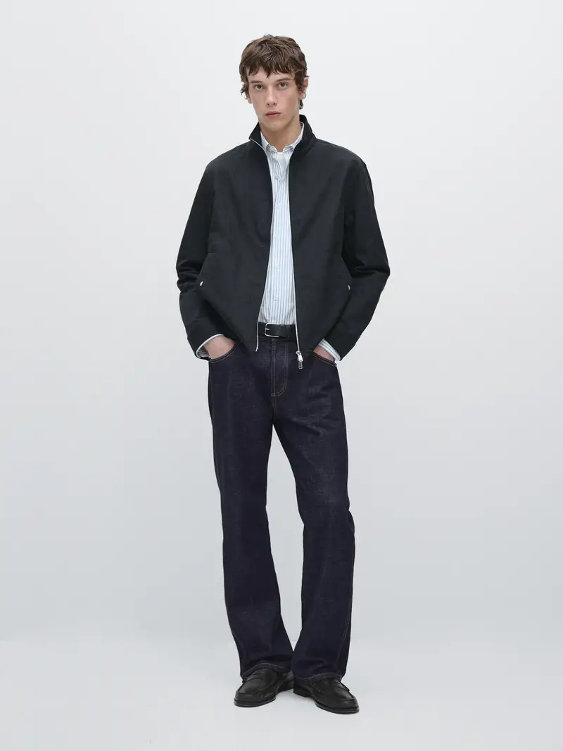 Giacca Corta Leggera - Blu Marino - - Massimo Dutti - Maschile