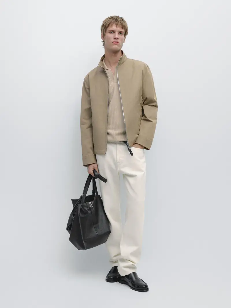 Giacca Corta Leggera - Marrone Tostato - - Massimo Dutti - Maschile