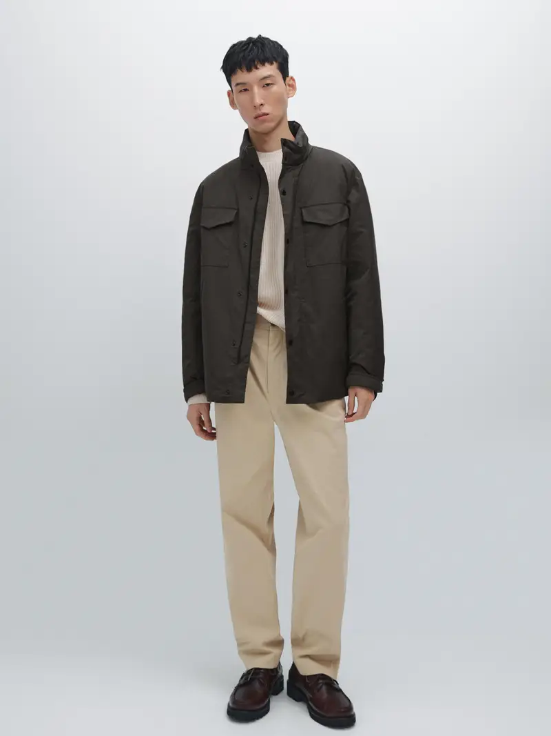 Giacca Imbottita Water Repellent - Grigio - - Massimo Dutti - Maschile