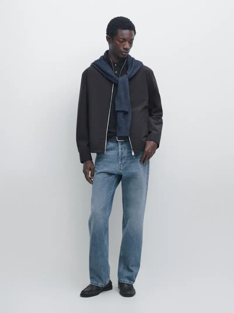 Giacca In Tessuto Bi-Stretch - Blu Marino Oscuro - - Massimo Dutti - Maschile