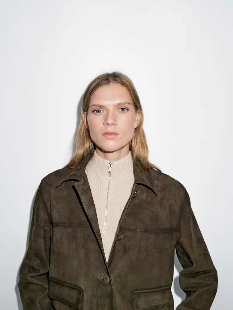 Giacca Pettorina Corta Con Cerniera In Misto Lana - Ecru - - Massimo Dutti - Femminile