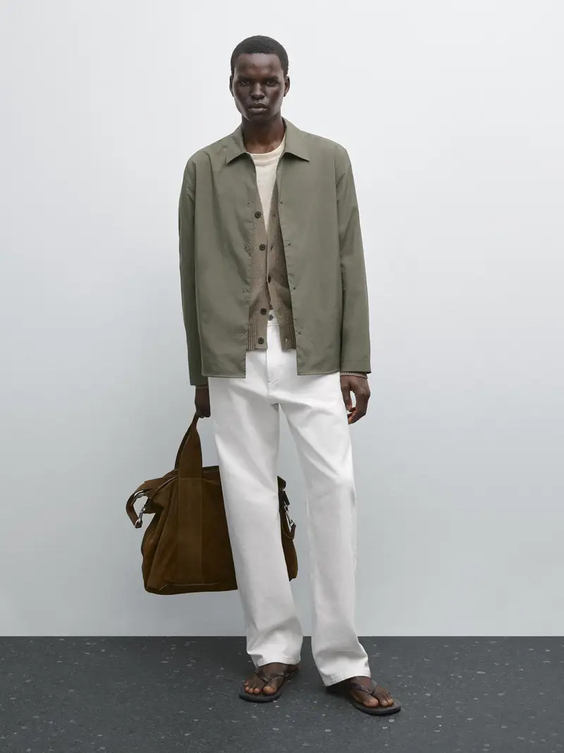 Giacca Tecnica Regular Fit - Grigio - - Massimo Dutti - Maschile