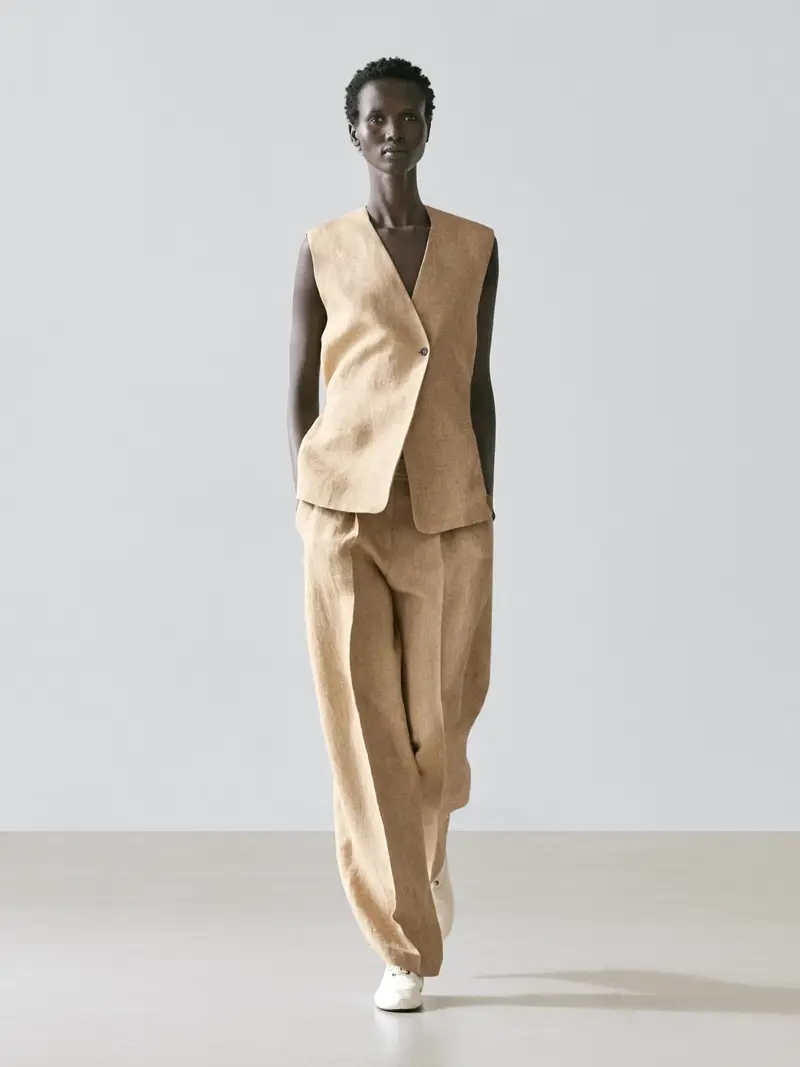 Massimo Dutti Gilet Beige 4337711