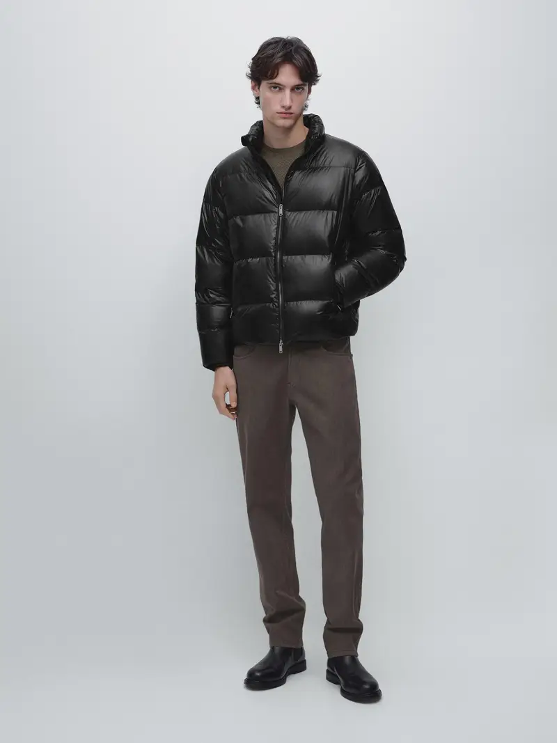 Giubbotto Imbottito In Misto Piumino - Nero - - Massimo Dutti - Maschile