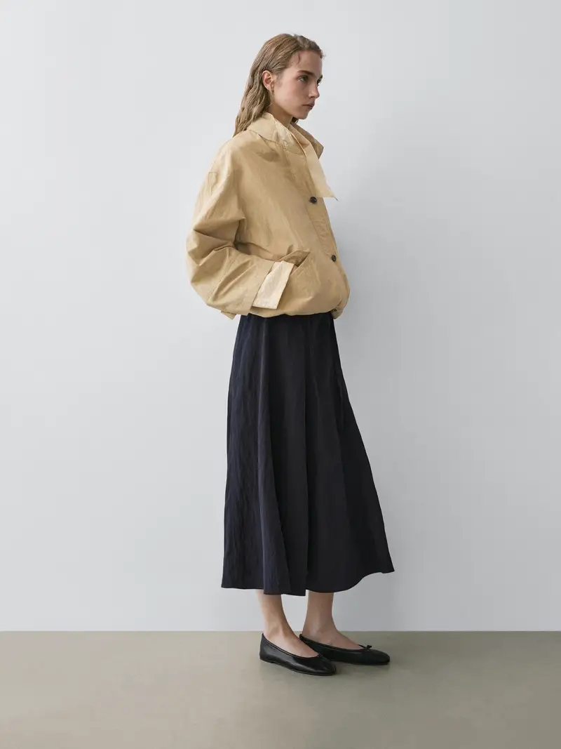 Gonna Lunga Con Cintura - Azzurro Grigio - (It 38) - Massimo Dutti - Femminile