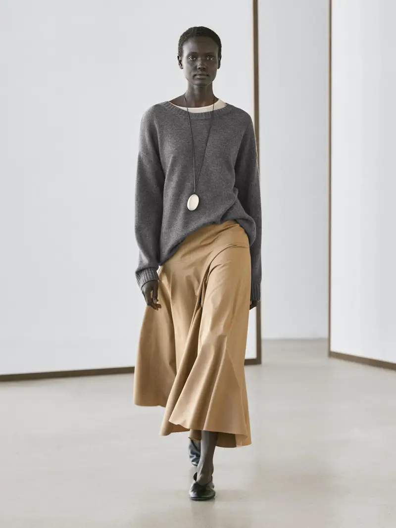 Gonna Midi Carré Scampanata - Cammello - (It 38) - Massimo Dutti - Femminile