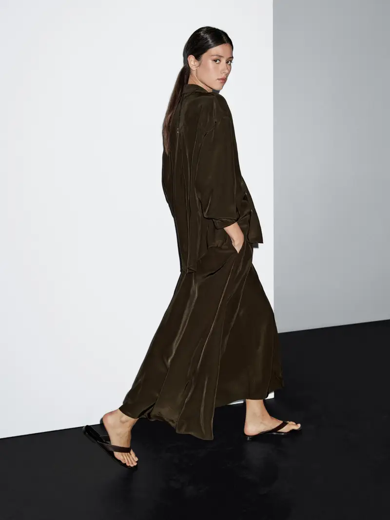 Gonna Morbida A Balze - Cioccolato - (It 38) - Massimo Dutti - Femminile