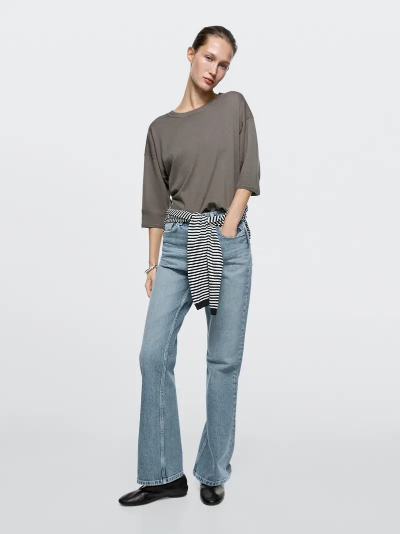 Jeans Bootcut Fit Vita Alta - Azzurro Chiaro - (It 44) - Massimo Dutti - Femminile