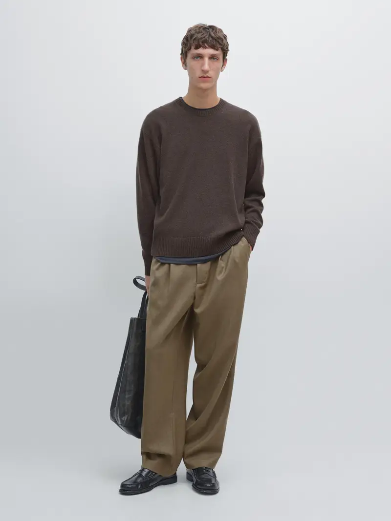 Maglia 100% Cashmere - Cioccolato - - Massimo Dutti - Maschile