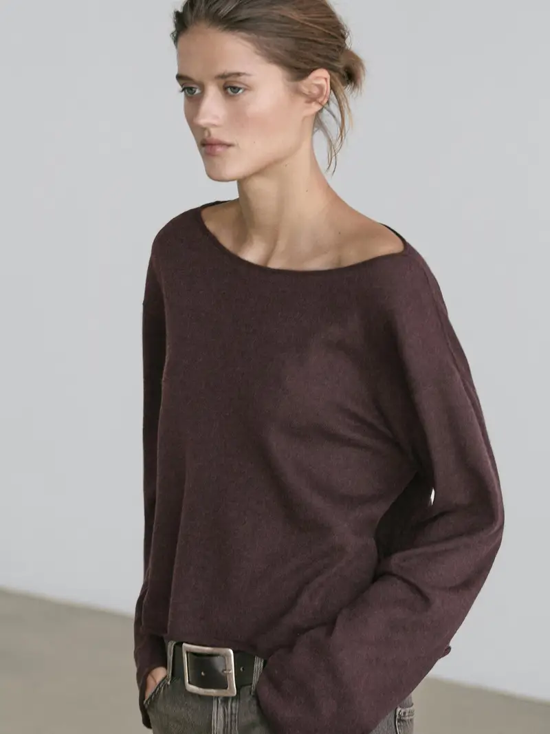 Maglia 100% Lana - Cioccolato - - Massimo Dutti - Femminile