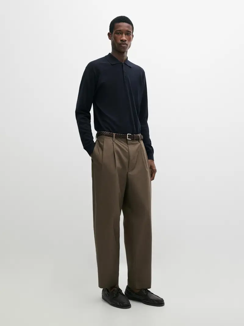 Maglia A Polo In Cotone - Blu Marino - - Massimo Dutti - Maschile