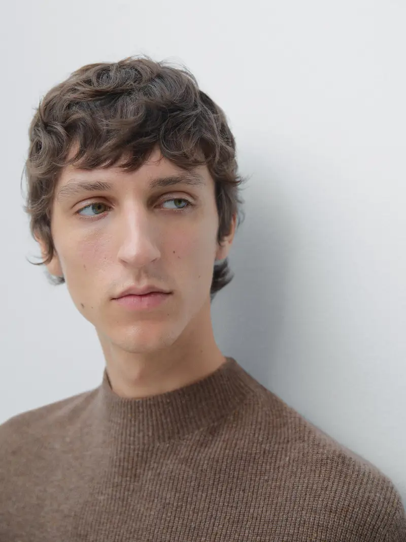 Maglia Con Collo Rotondo Bottonata - Visone - - Massimo Dutti - Male