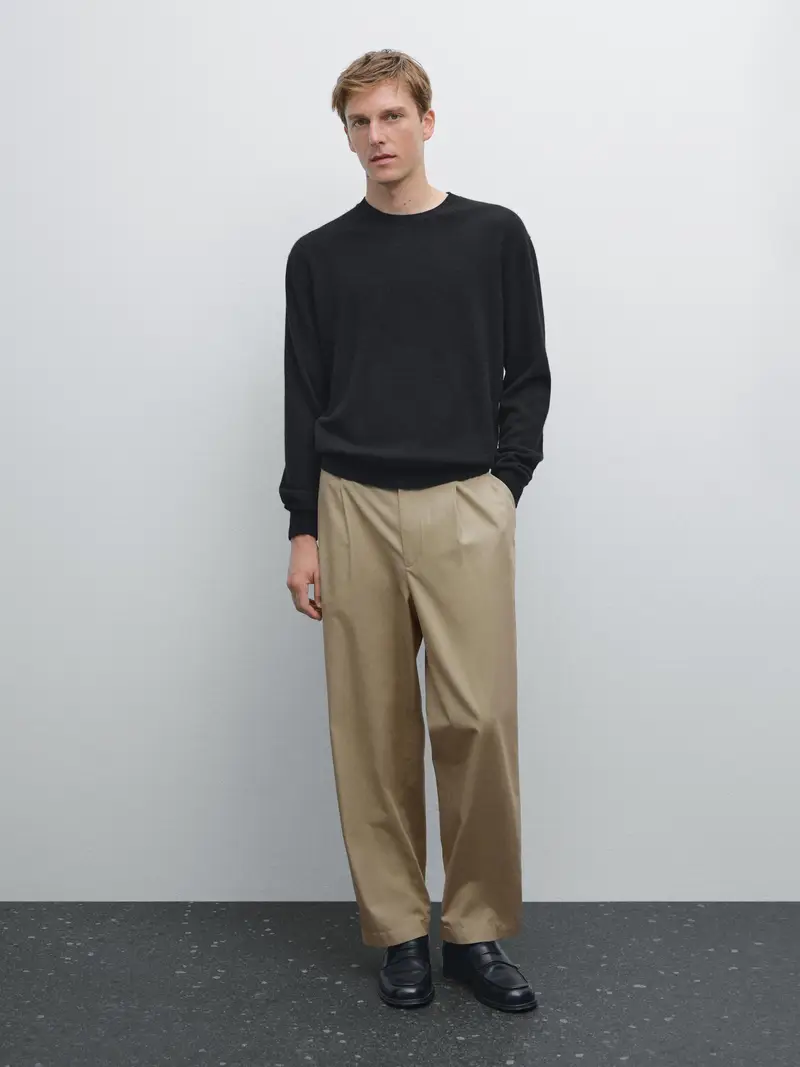 Maglia Con Collo Rotondo In Cashmere - Nero - - Massimo Dutti - Maschile