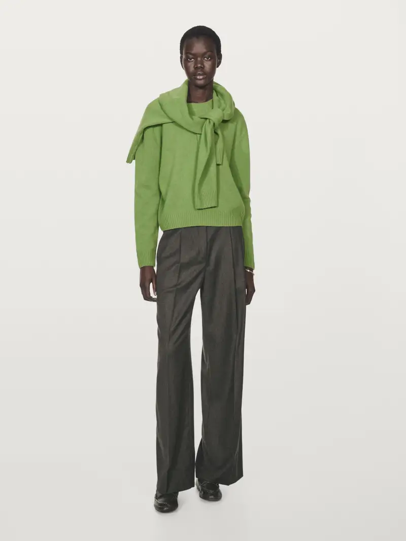 Maglia Con Collo Rotondo In Misto Lana - Verde Chiaro - - Massimo Dutti - Femminile