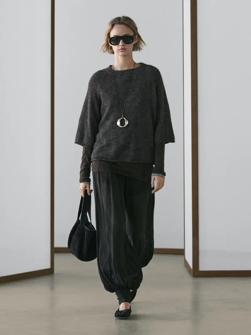 Maglia Con Maniche Raglan In Misto Lana E Alpaca - Grigio - - Massimo Dutti - Femminile