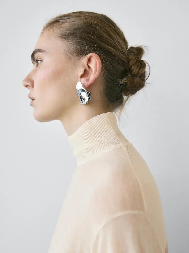 Maglia Con Mezzo Collo 100% Lana - Studio - Avorio - - Massimo Dutti - Femminile