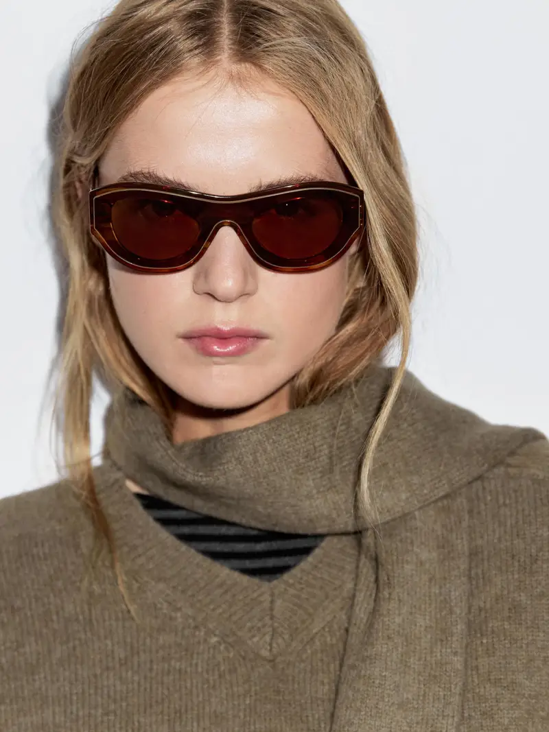 Maglia Con Sciarpa E Tasca 100% Lana - Verde - - Massimo Dutti - Femminile