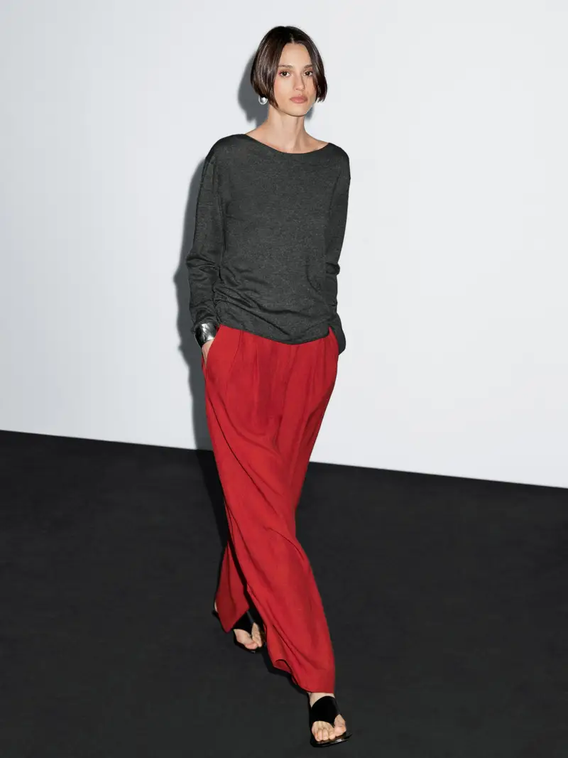 Maglia Con Scollo A Barchetta In Misto Lana - Grigio Antracite - - Massimo Dutti - Femminile