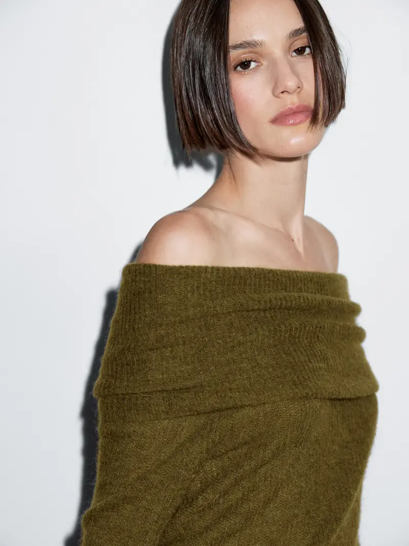 Maglia Con Spalle Scoperte - Verde - - Massimo Dutti - Femminile