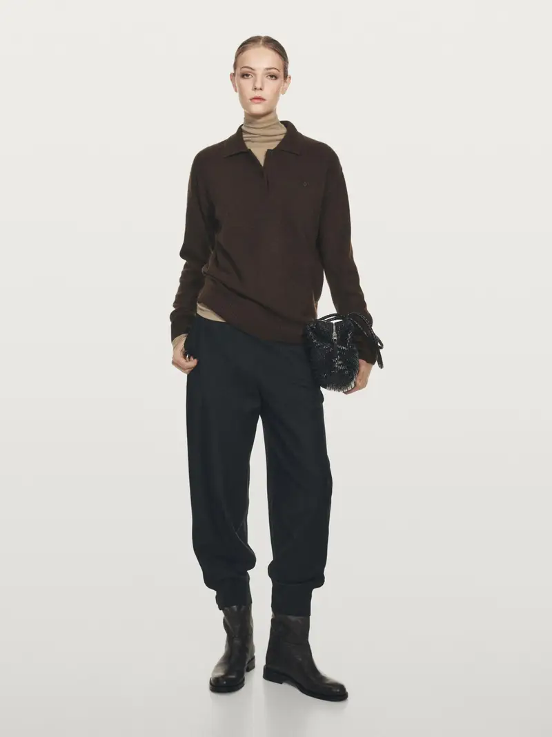 Maglia Con Tasca 100% Cashmere - Cioccolato - - Massimo Dutti - Femminile