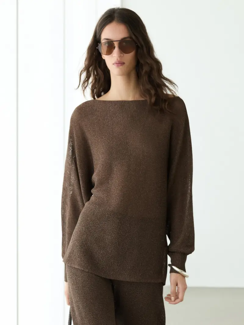 Maglia Fluida In Cotone - Marrone - - Massimo Dutti - Femminile